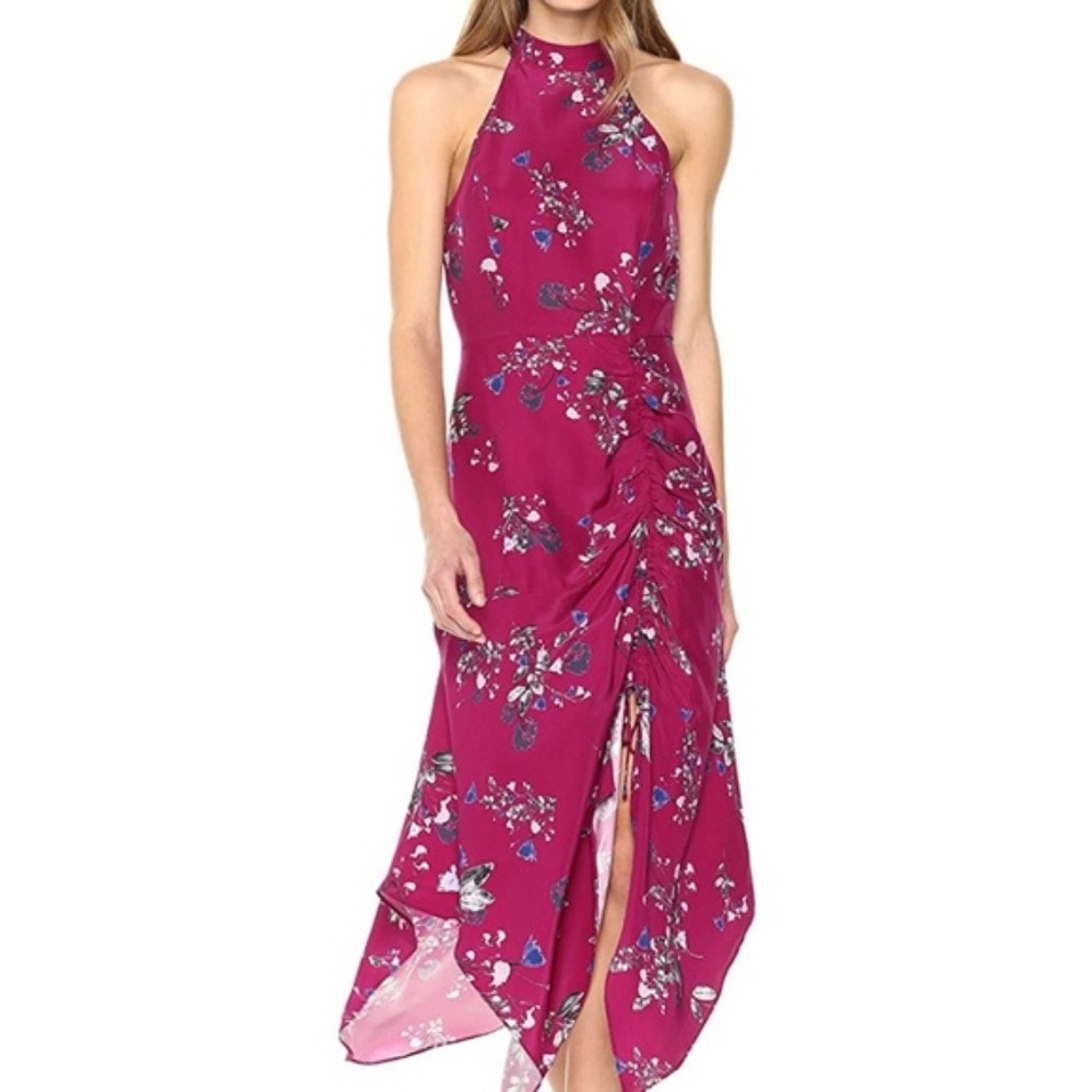 Parker EUC silk midi dress in delfina floral print